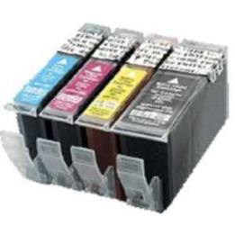 PGI-5bk/CLI8: 4 compatible cartridges for Canon. WITH chip