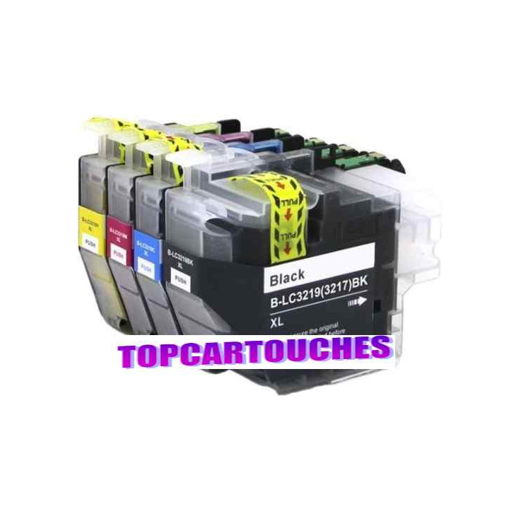 LC3219XL: 4 refillable cartridges + single-use chips