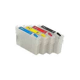 lot de 4 cartouches vides avec puce auto-reset pour série T071