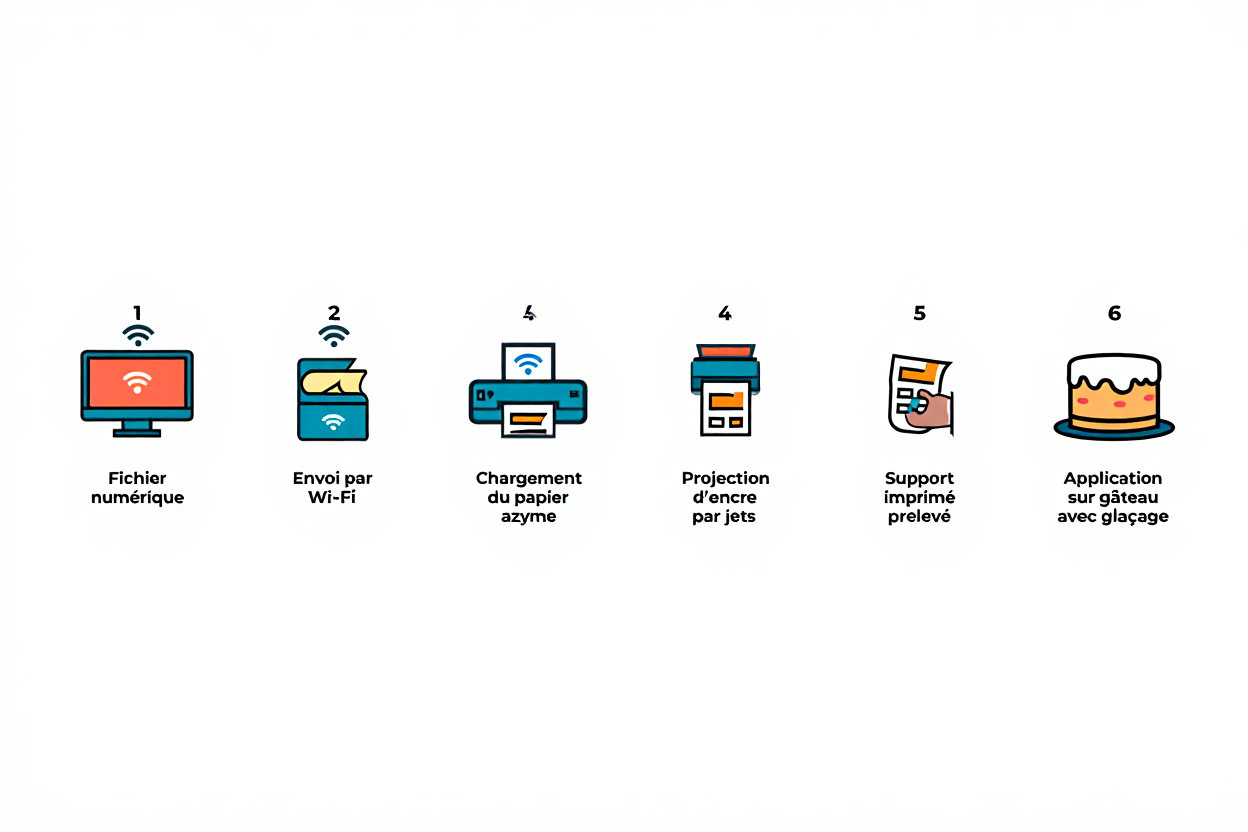 Processus d'impression alimentaire étape par étape
