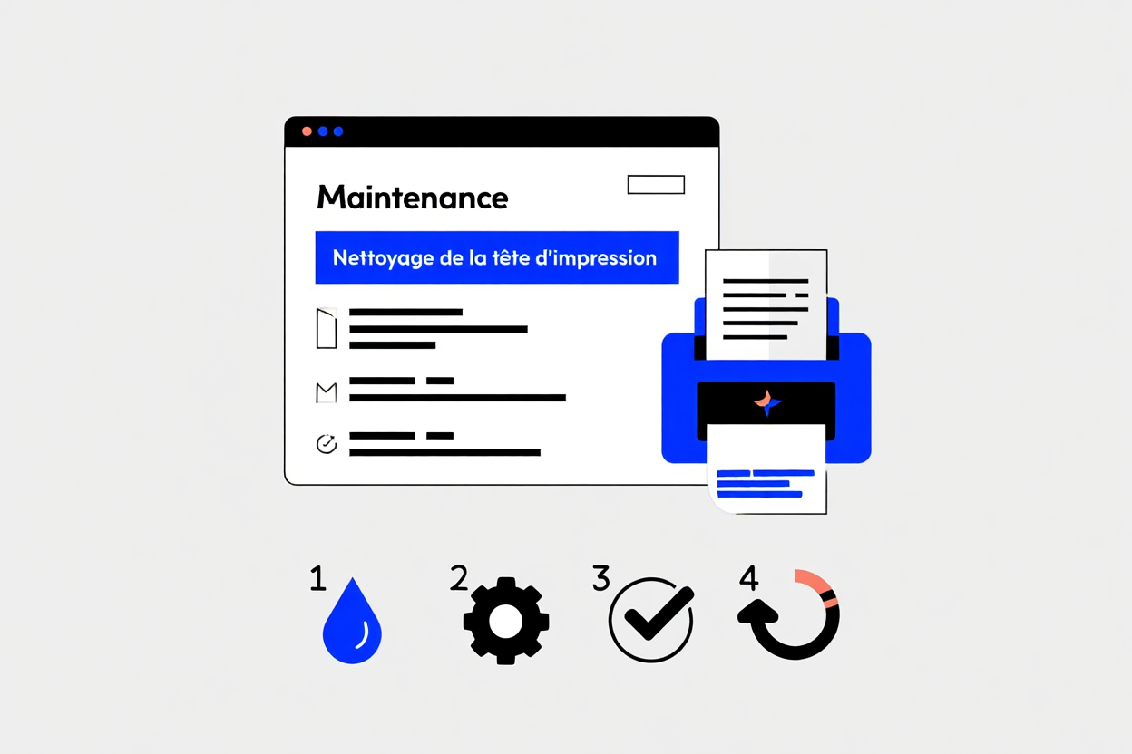 Menu de nettoyage automatique sur logiciel d'impression