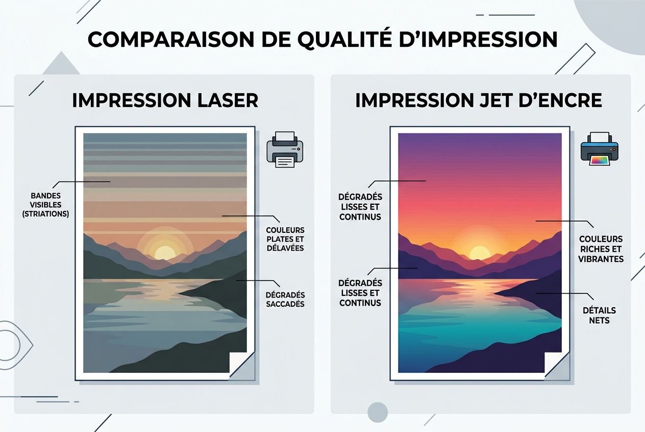 Comparaison qualité laser vs jet d'encre
