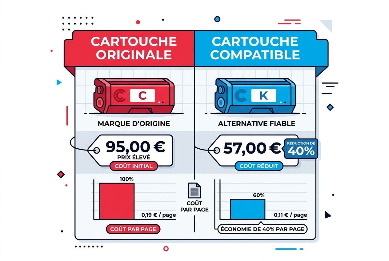 Comparatif prix cartouches originales et compatibles
