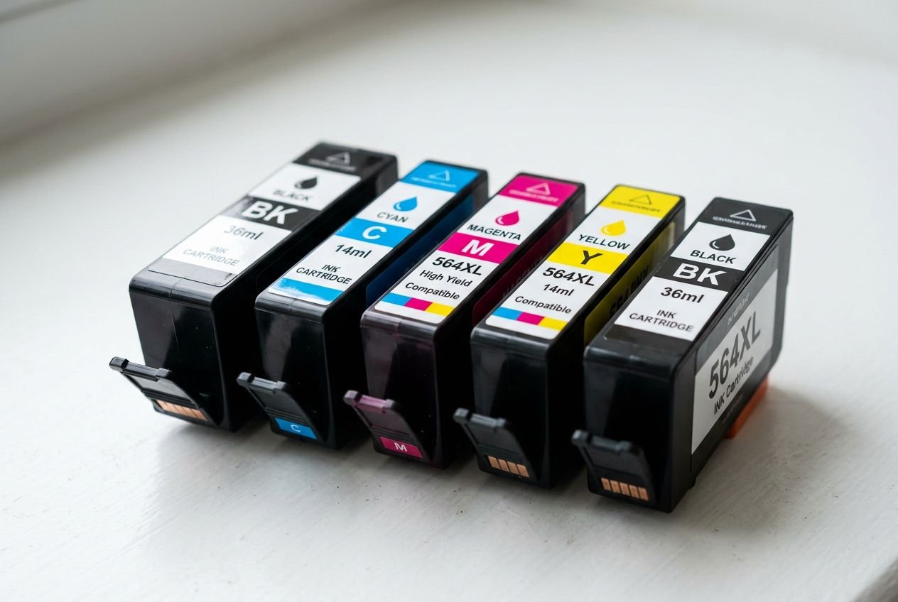 Jeux de cartouches d’encre pour imprimante couleur, compatibles et d’origine, présentées en ligne avec encre imprimante pas cher.